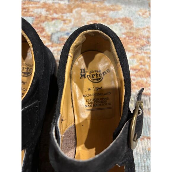 Dr Martens Made in England Brogue VTG 90s Mary Jane Shoe Suede Leather UK 5 US 7 - Picture 4 of 7